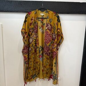 Floral Mustard Kimono Jacket